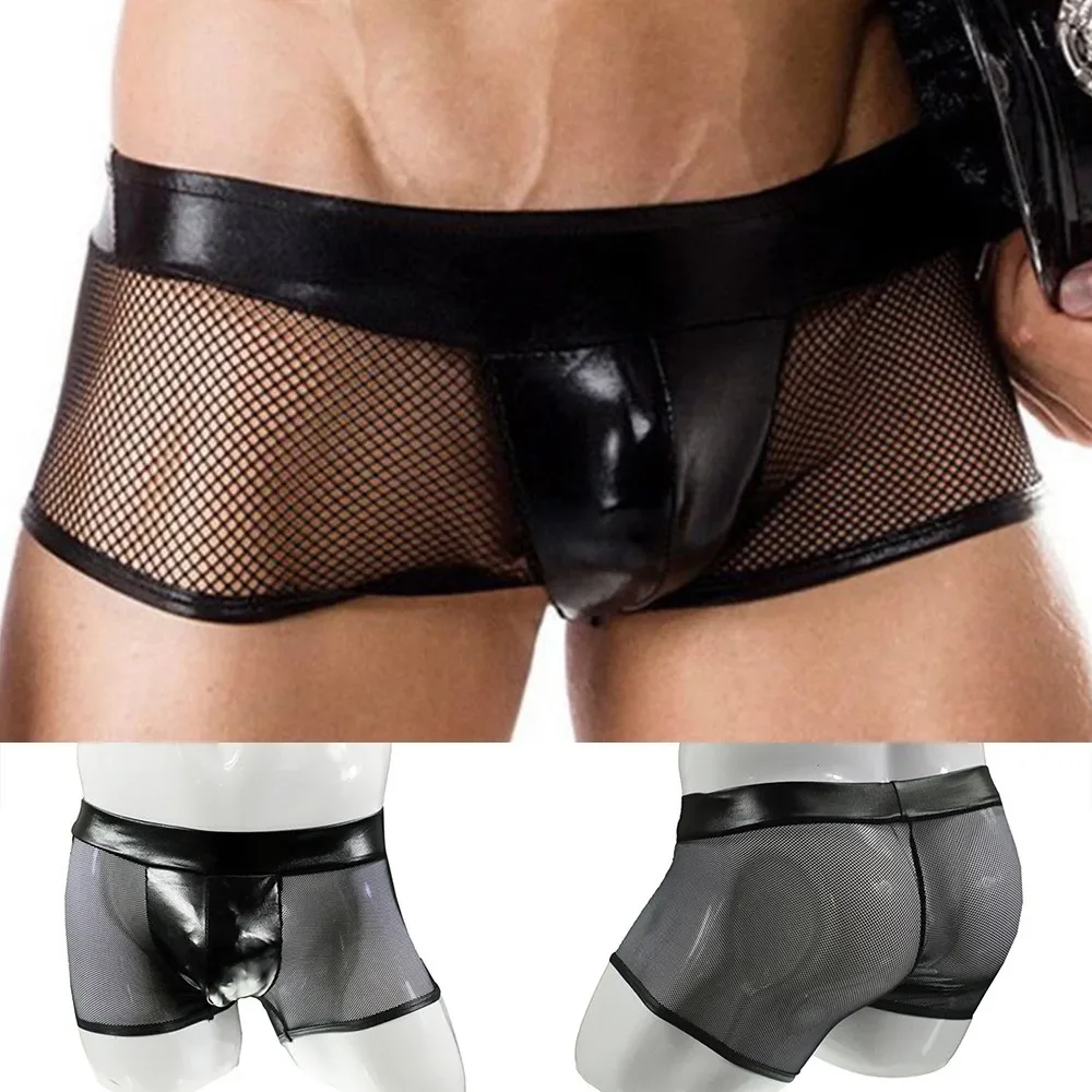 Bamboo Fiber Trunk - Erkekler Seksi İç Giyim Suni Deri