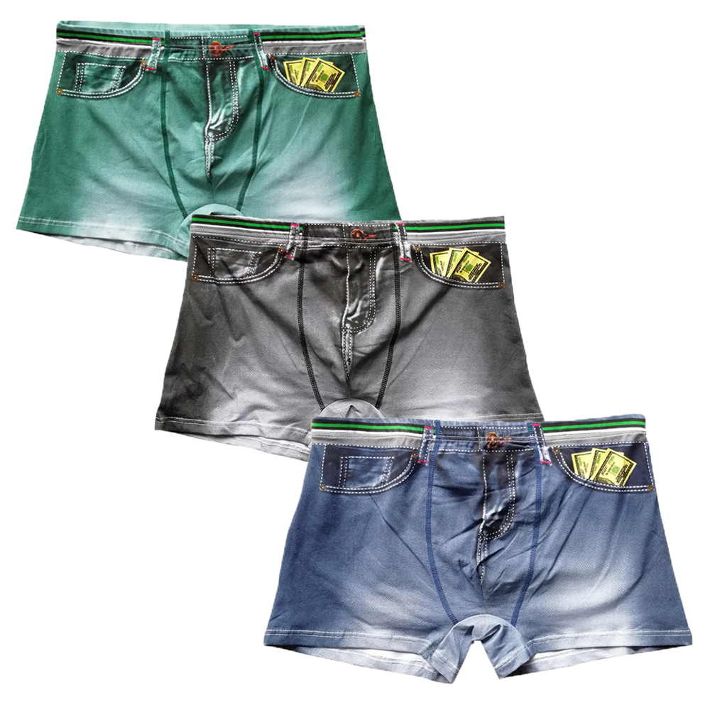 Multi Pack Underwear - 3 adet/grup erkekler baksır şort Denim