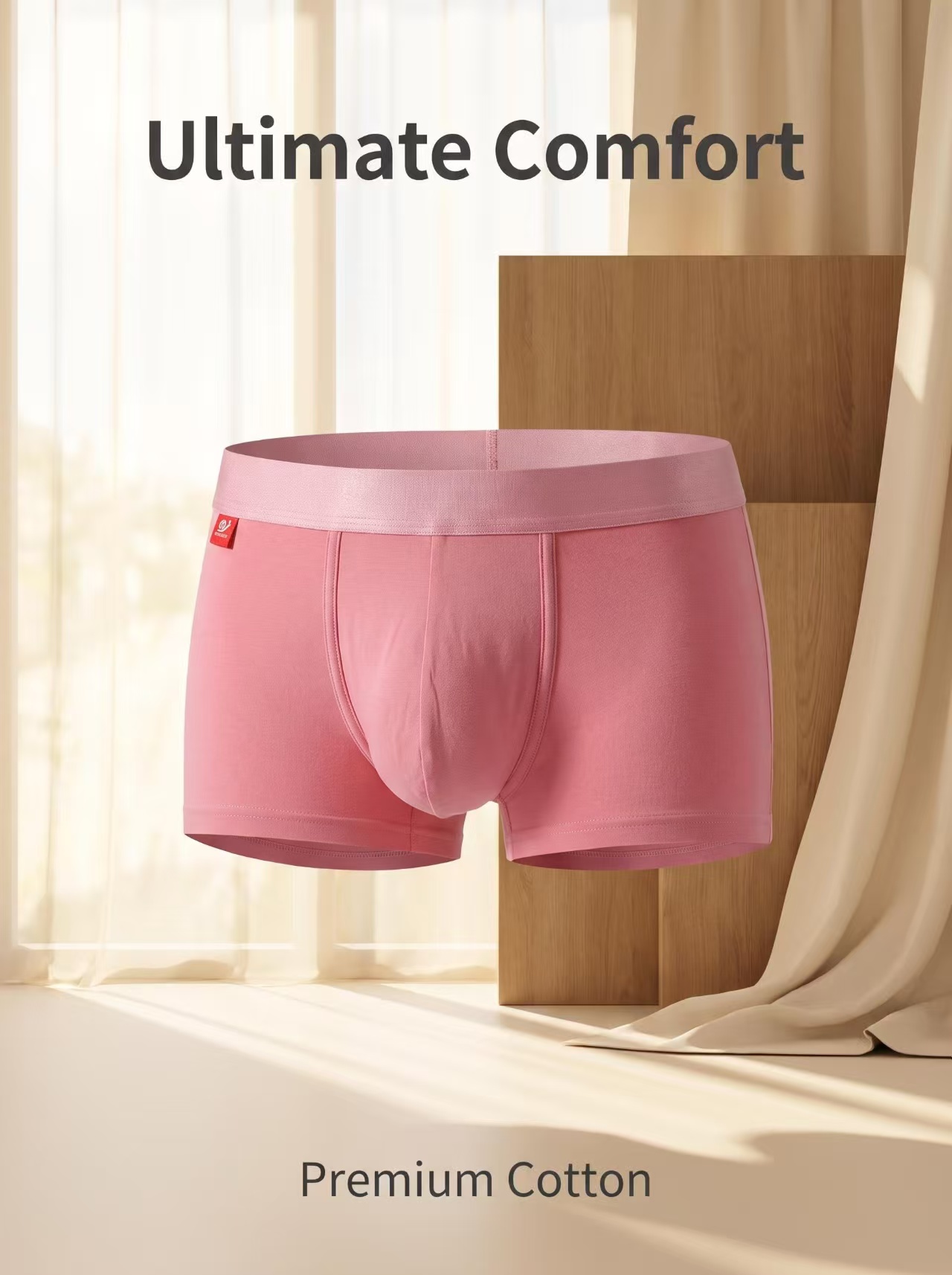 Boxer Brief Pack Cotton - 1 adet pembe erkek külotu, şık,