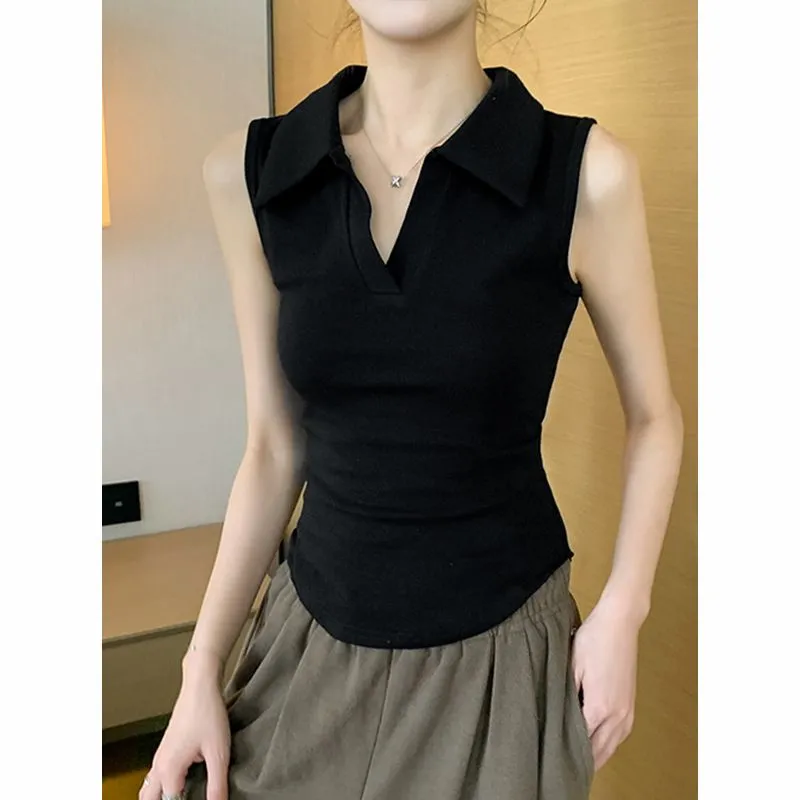 Kadın Beyaz Kolsuz Polo Yaka A - Tank Top Ribbed incelemesi ve fiyatı