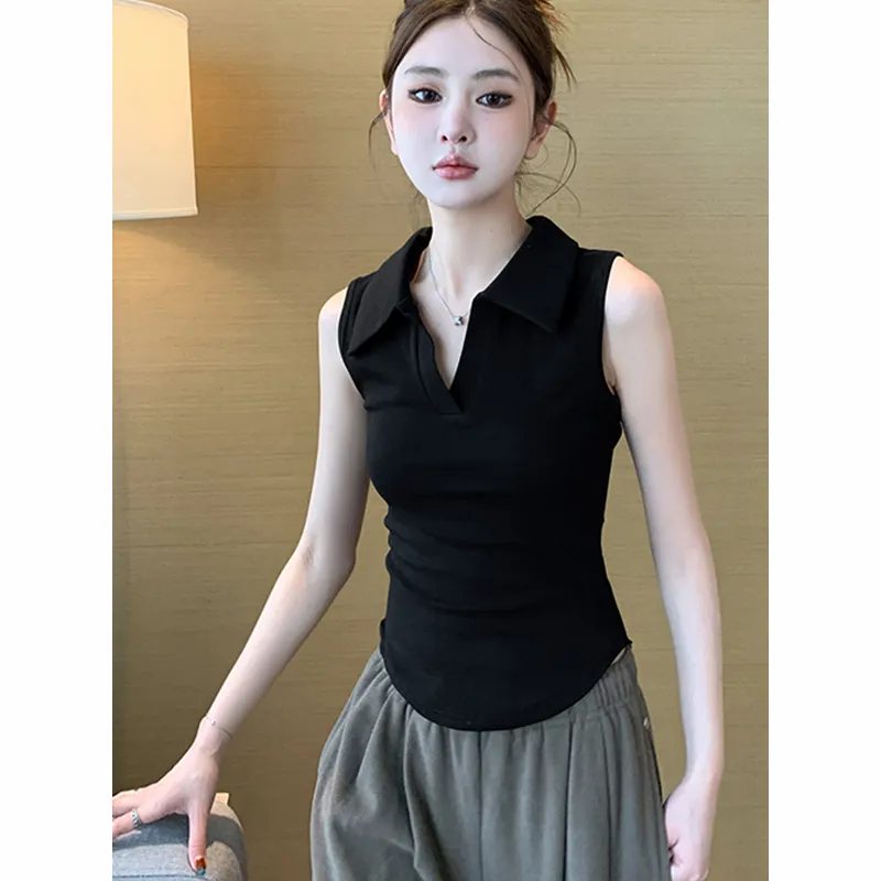 Kadın Beyaz Kolsuz Polo Yaka A - Tank Top Ribbed incelemesi ve fiyatı